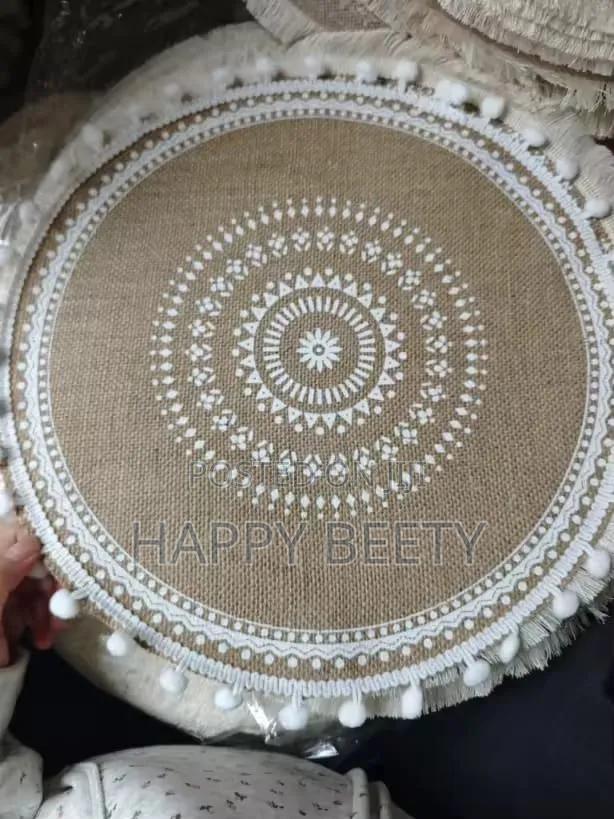 Round Wooven Jute Table Mats - thumbnail 2