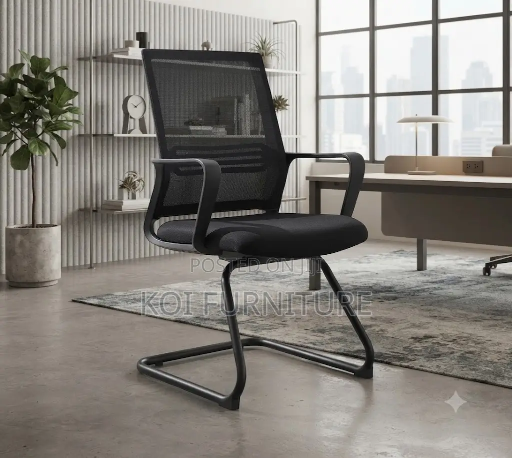 Office Chairs; Mesh Visitors Meeting Chairs With Sled Base