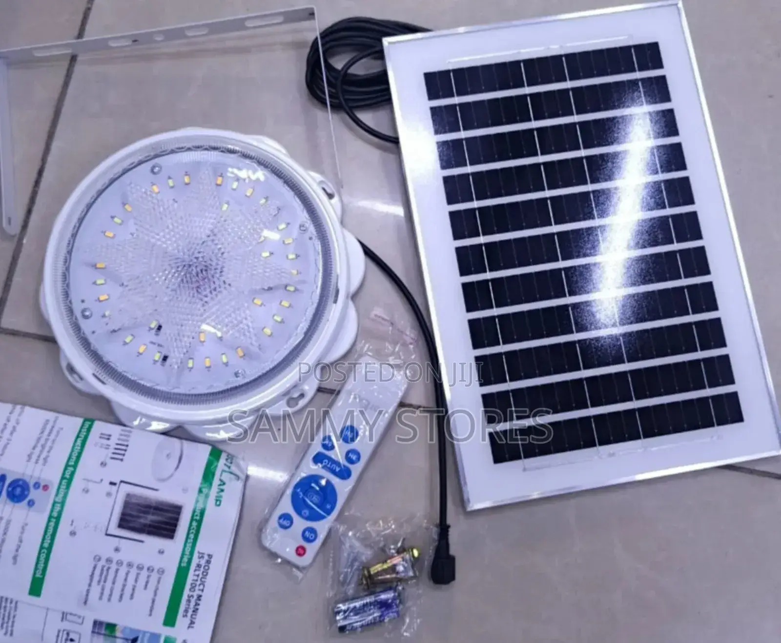 High-Brightness Solar Ceiling Light With Remote and Long Cable