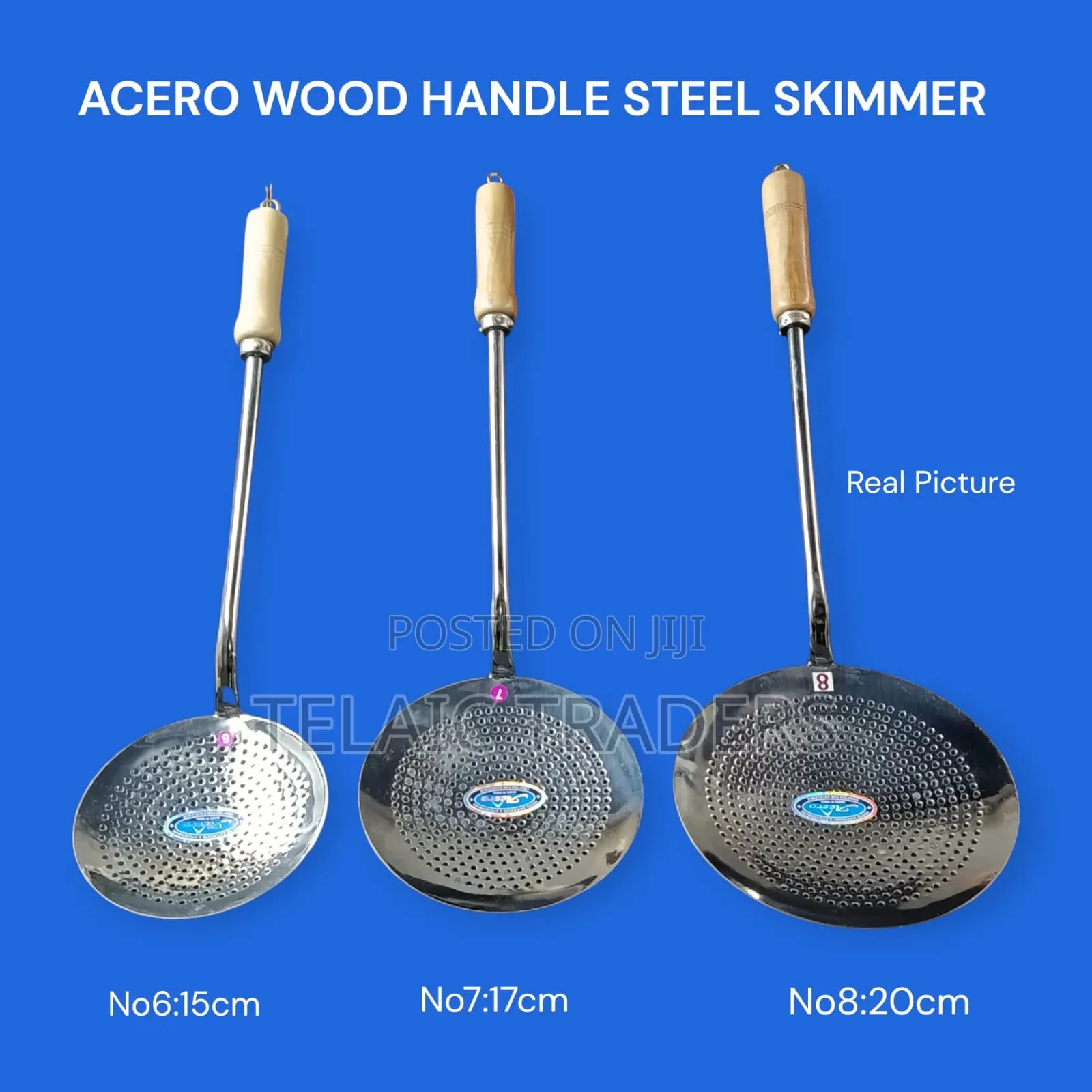 Wood Handle Steel Skimmer