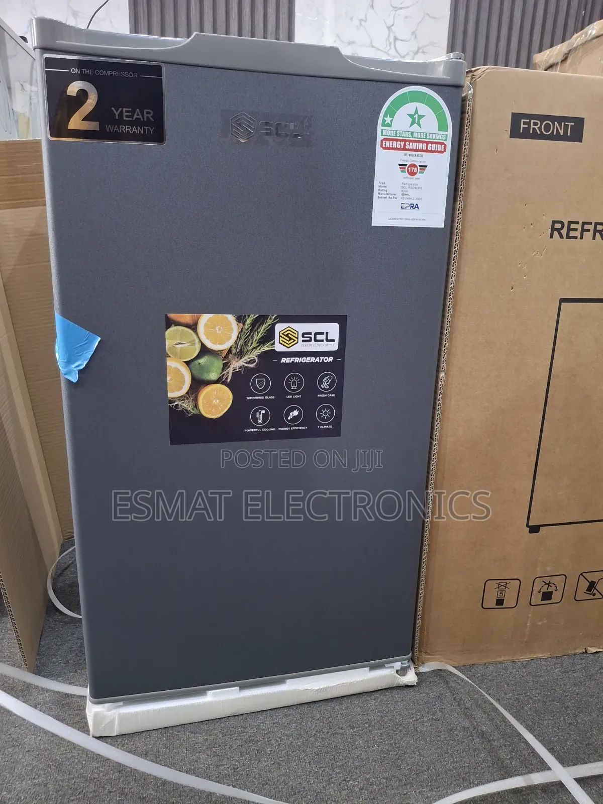 SCL 90ltr Single Door Refrigerator Pebble Grey SCL-Rsd90pg