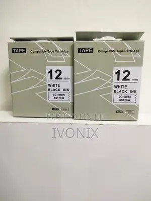 Epson Ss-12kw 12mm 8m Black On White Tape