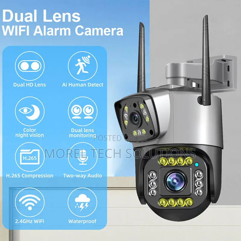 Wistino Dual-Lens 6mp Outdoor 4g/Wifi Pan-Tilt-Zoom Security Camera