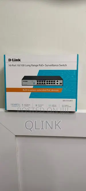 D-Link Des-F1016p-E 16-Port Fast Ethernet Unmanaged Long Range