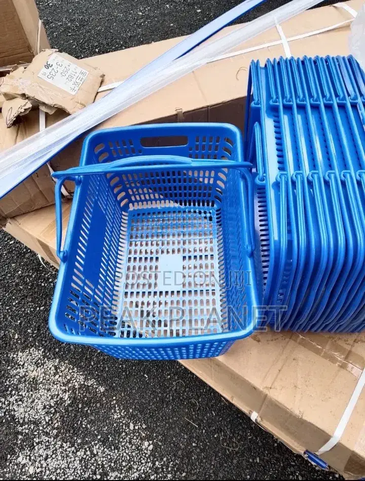 Space-Saving Stackable Basket for Shops and Markets