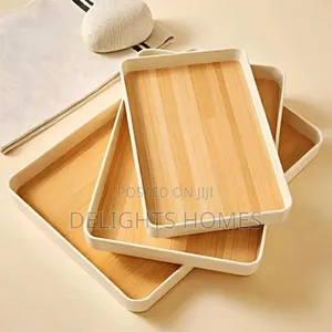 3pc Premium Wooden Serving Trays-Hg