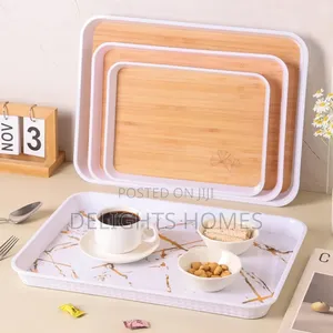 3pc Premium Wooden Serving Trays-Hg