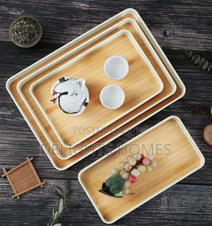 3pc Premium Wooden Serving Trays-Hg