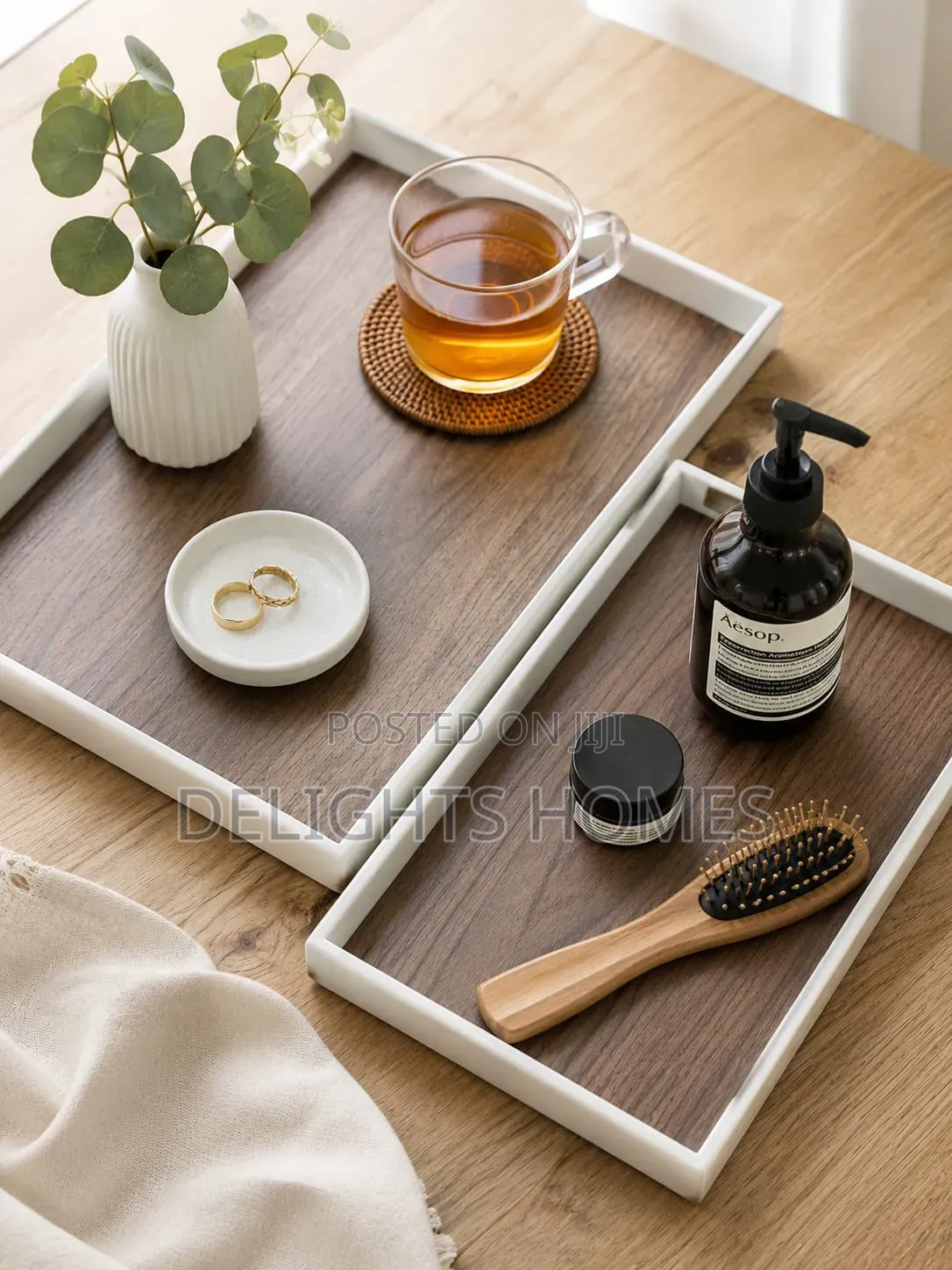 3pc Premium Wooden Serving Trays-Hg