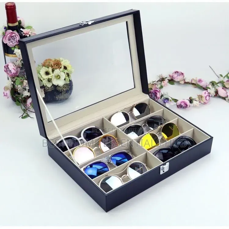 *8 Sots High Quality Pu Leather Sunglasses Organizer Box