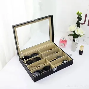 *8 Sots High Quality Pu Leather Sunglasses Organizer Box