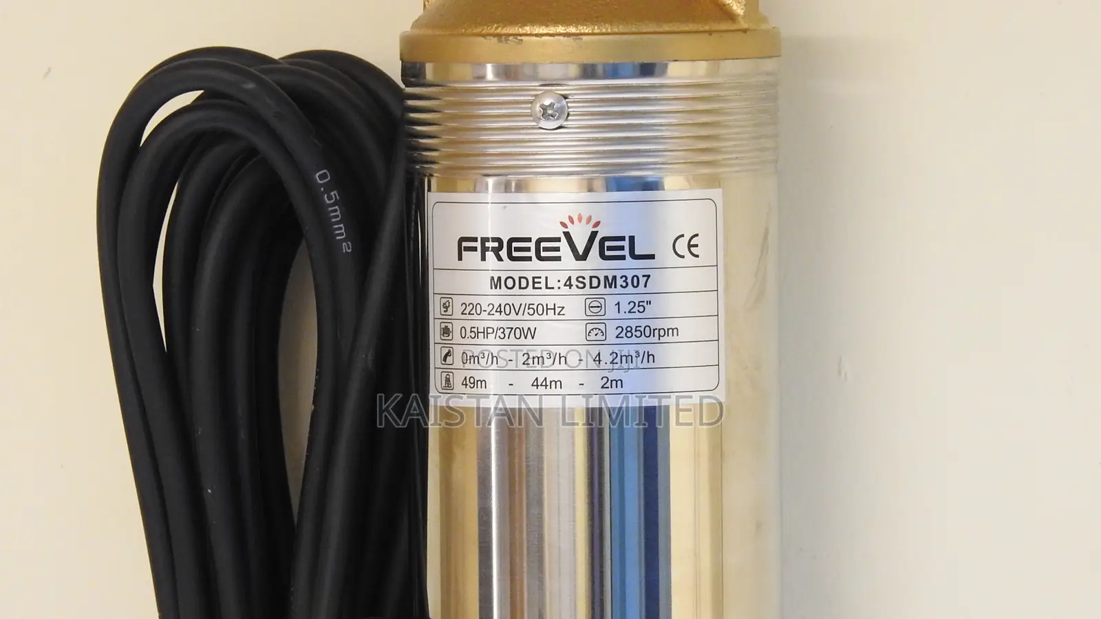 Freevel 0.5hp Submersible Water Pump – 49m Head. Borehole Pump