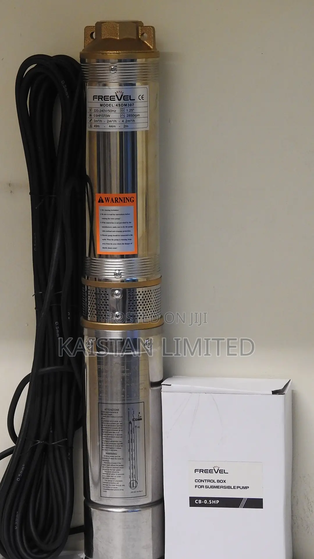 Freevel 0.5hp Deep Well Submersible Water Pump 220-240v – 4sdm307