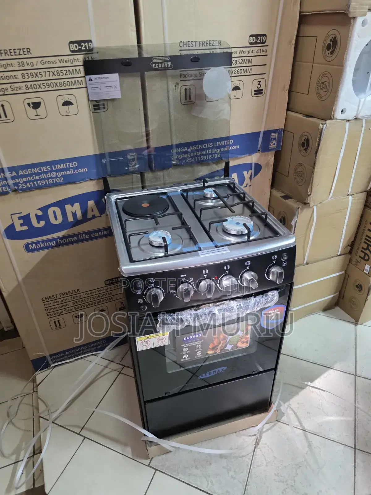 50*55 Ecomax 3+1 Standing Cooker With Free Gas Pipe, Spatula, Pan