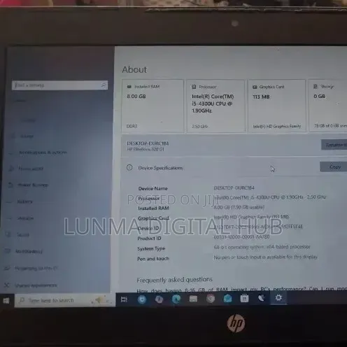 Laptop HP EliteBook 820 G3 8GB Intel Core i5 SSD 6T