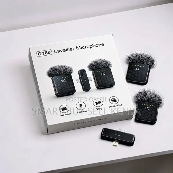Professional 3 in 1 Dual Mics Wireless Lavalier Microphone