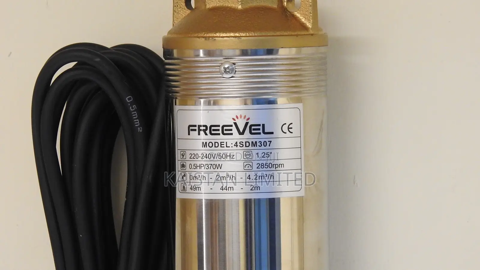 Freevel 0.5hp 4sdm307 Submersible Borehole Pump 49m Head