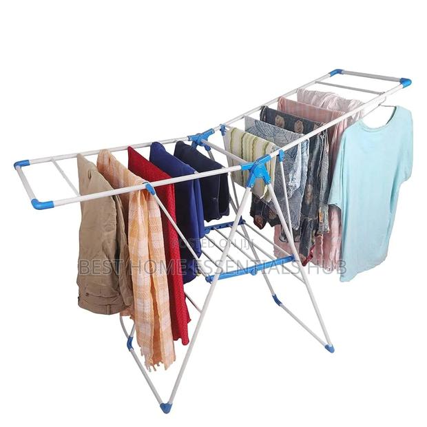 *Foldable Clothes Drying Rack With Hanger Rail - thumbnail 2