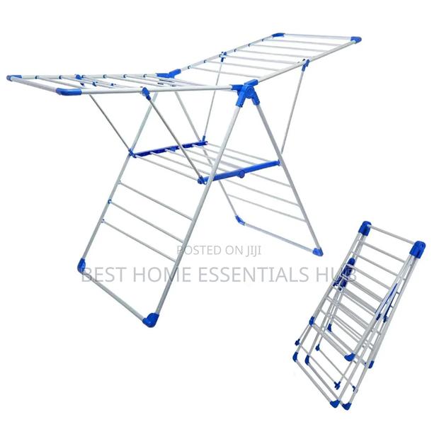 *Foldable Clothes Drying Rack With Hanger Rail - thumbnail 4