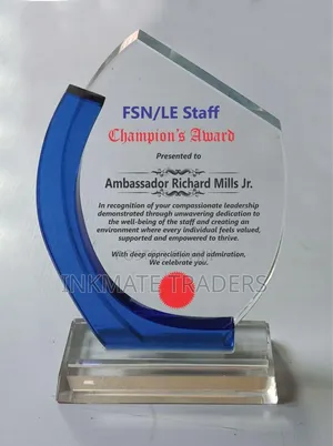 Flame Shape Crystal Award Trophy
