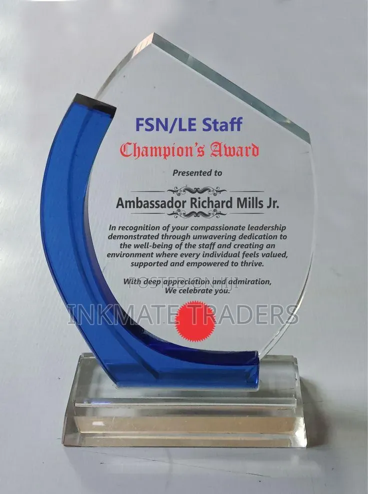 Flame Shape Crystal Award Trophy