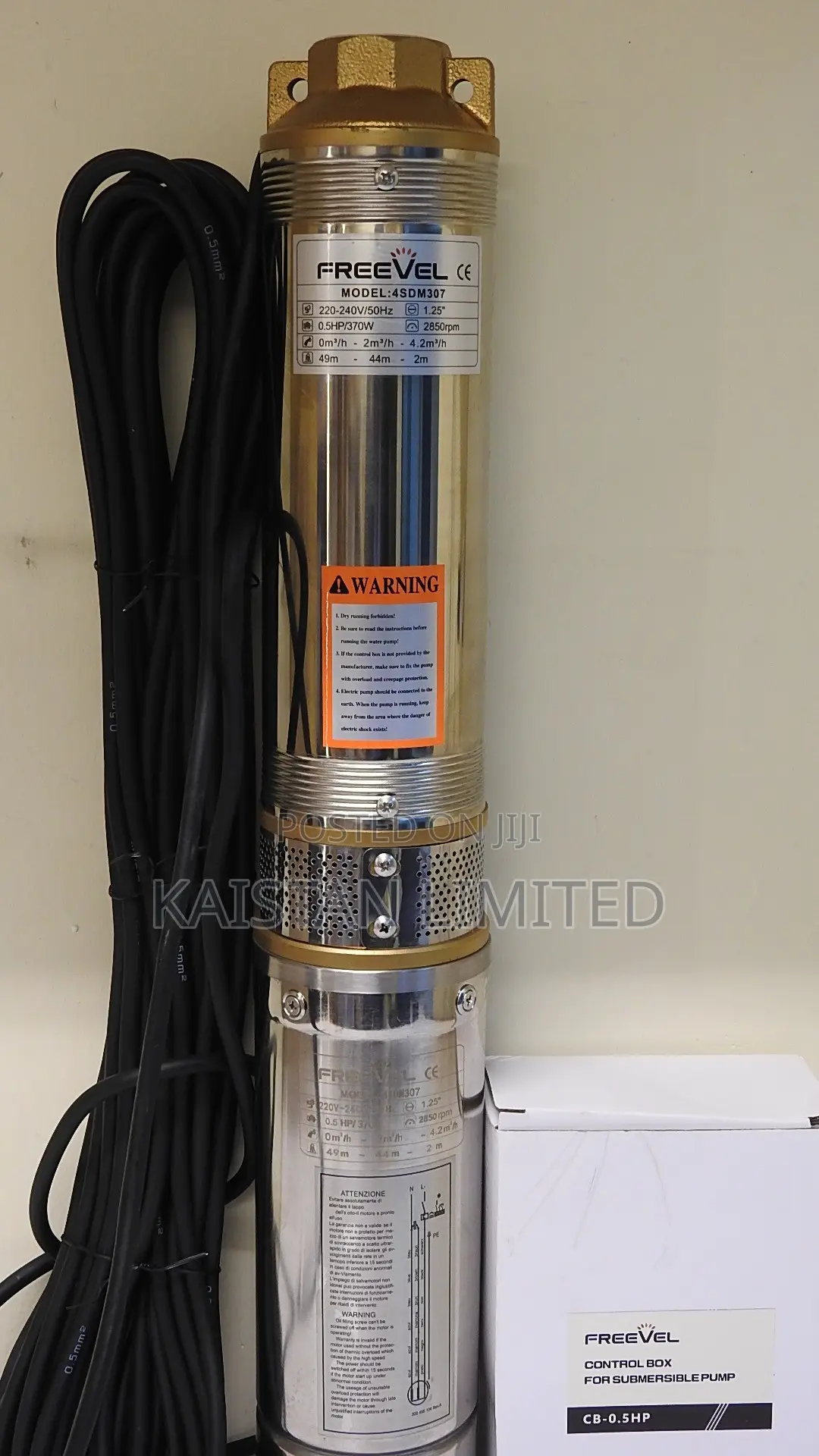 Freevel Electric Deepwell Submersible Water Pump 0.5hp / 4sdm307