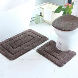 3-Piece Shaggy Plush Bath Mat Set