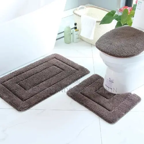 3-Piece Shaggy Plush Bath Mat Set