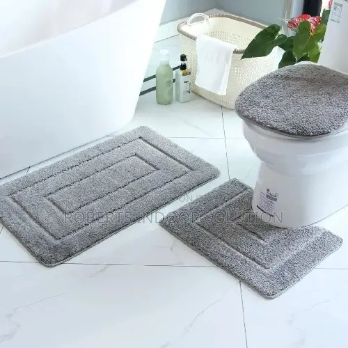 3-Piece Solid Color Super Absorbent Bath Rugs - Fade-Re Sistant Soft