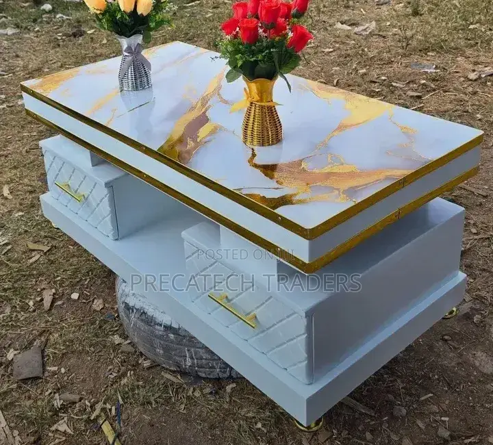 Luxury Marble Topped Center Table for Living Room