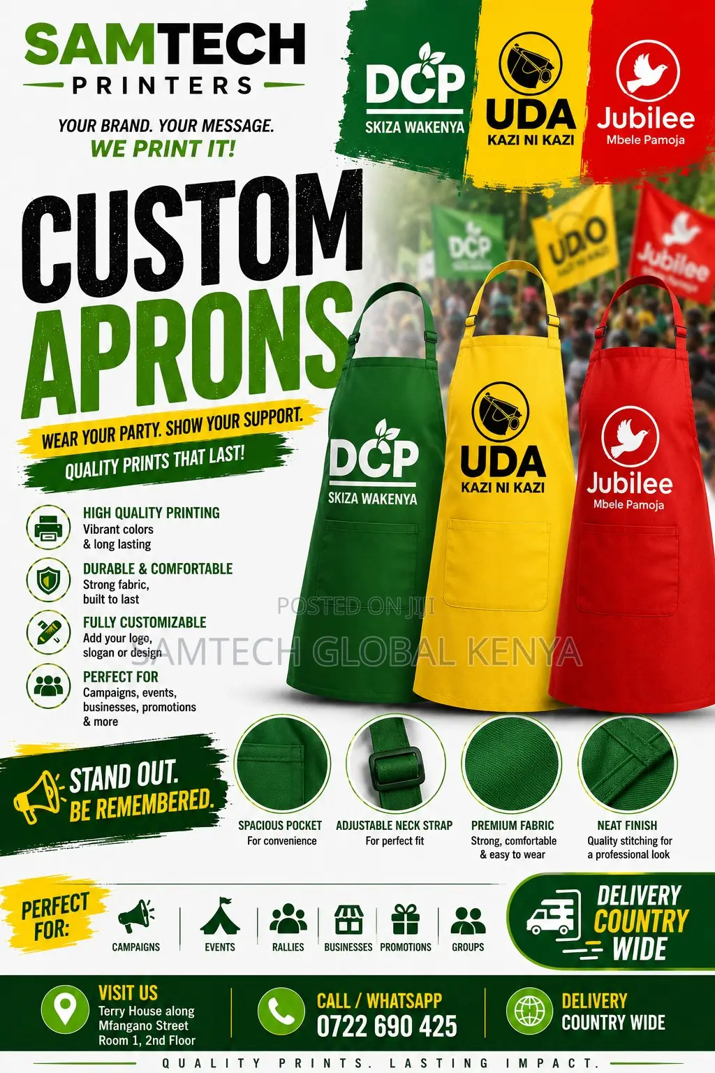 Campaign Aprons Branding Services Available
