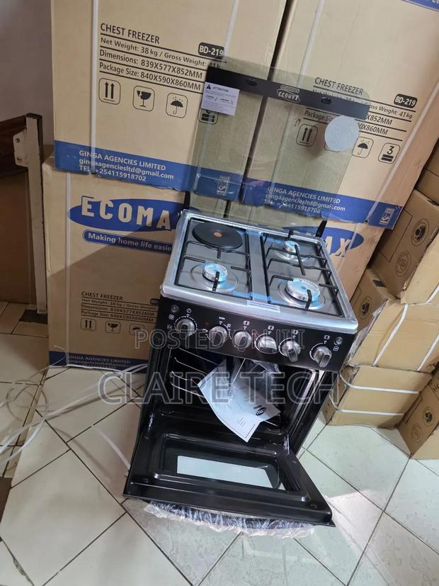 Ecomax 3+1 Free Standing Cooker – 3 Gas Burners 1 Electric Plate