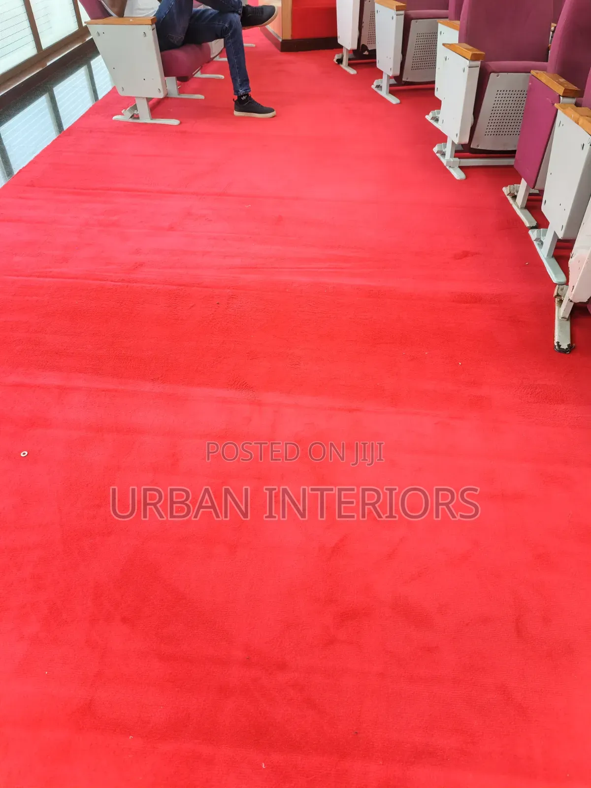 Bright Red Synthetic Carpet Bright Red Synthetic Carpet