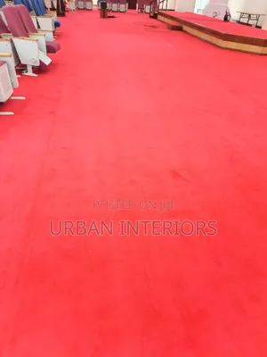 Bright Red Synthetic Carpet Bright Red Synthetic Carpet