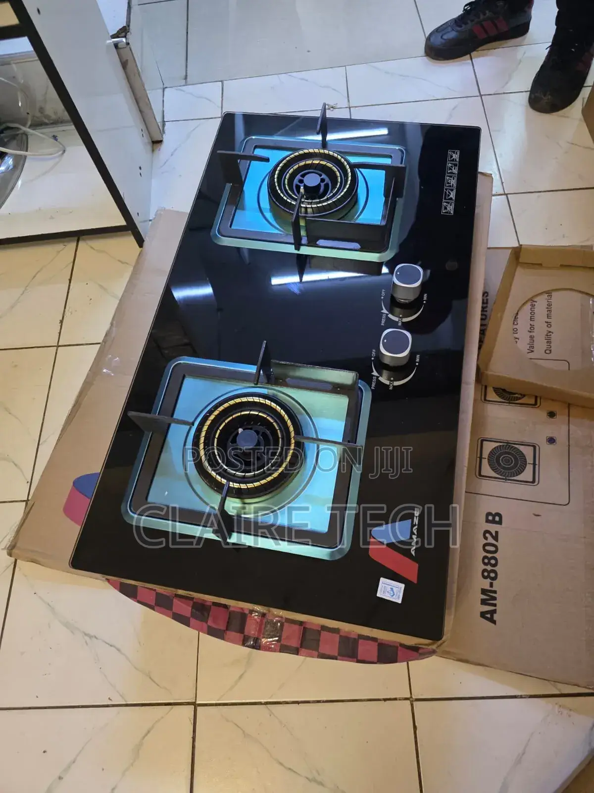Amaze 2 Burner Built-in Glass Gas Hob – Elegant Kitchen Solution