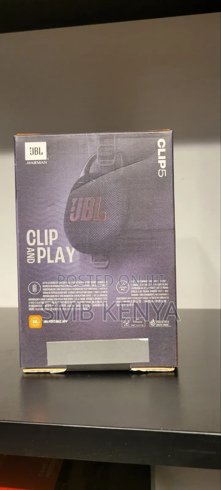 JBL Clip 5-7watts Portable Waterproof Speaker-Black