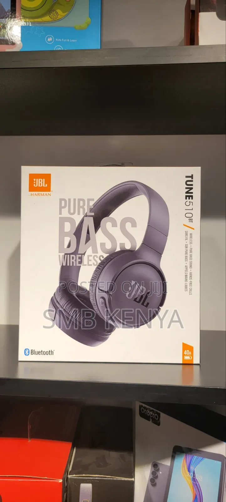 JBL Tune 510bt Wireless on-Ear Headphones With Purebass Sound – Black