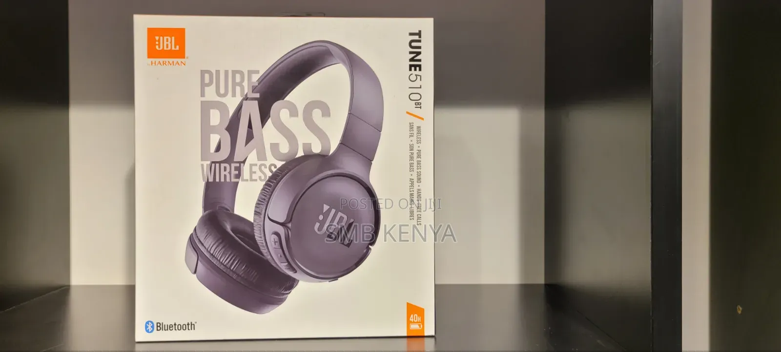 JBL Tune 510bt Wireless on-Ear Headphones With Purebass Sound – Black