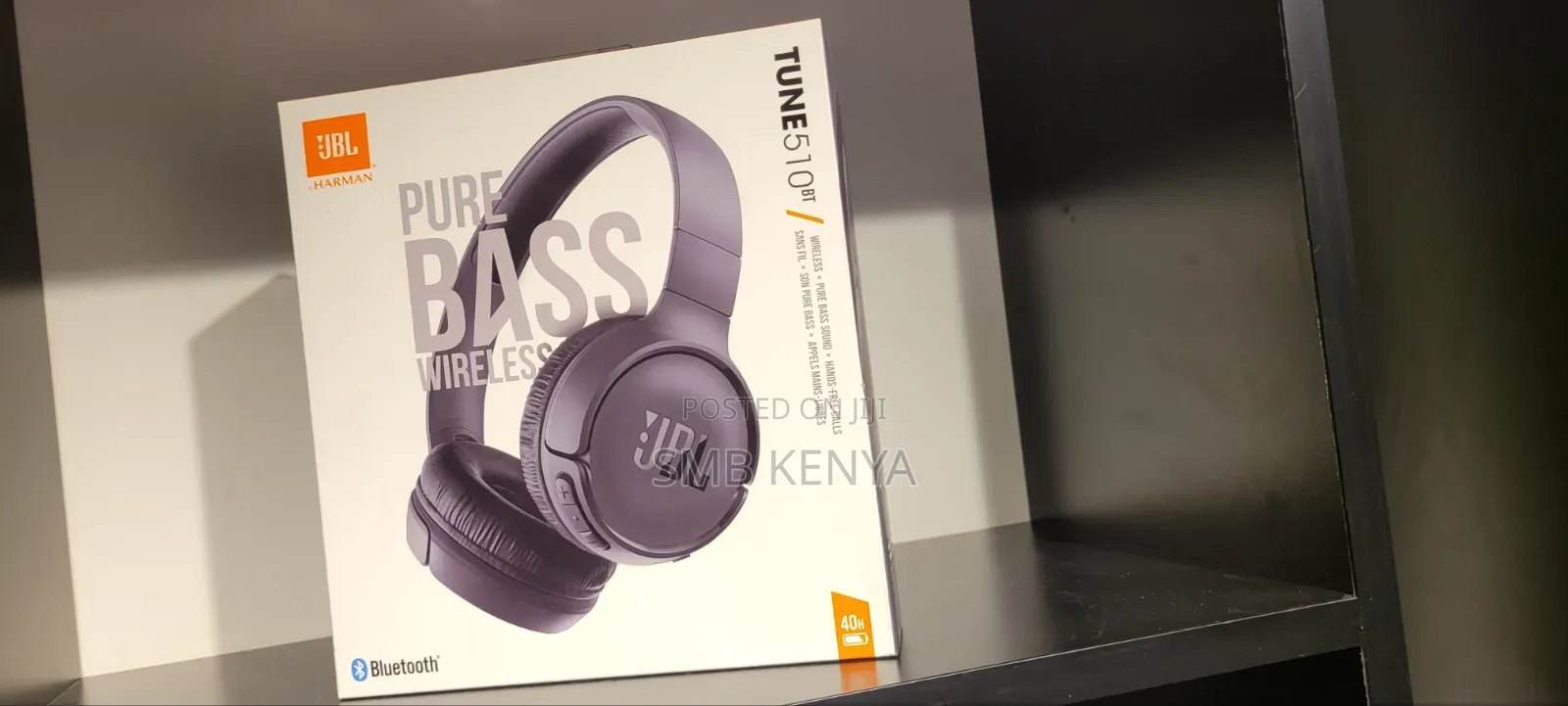 JBL Tune 510bt Wireless on-Ear Headphones With Purebass Sound – Black