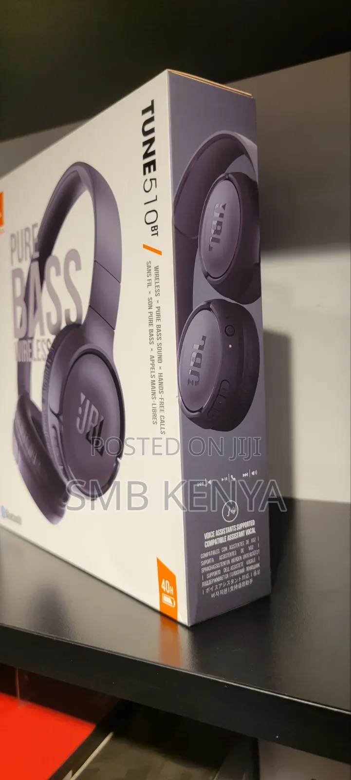 JBL Tune 510bt Wireless on-Ear Headphones With Purebass Sound – Black