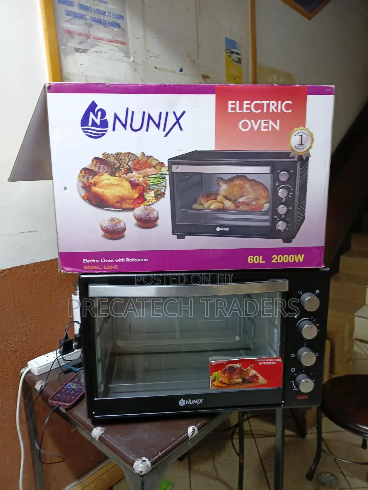 Nunix 60 Litres Electric Oven With Grill Rotisserie