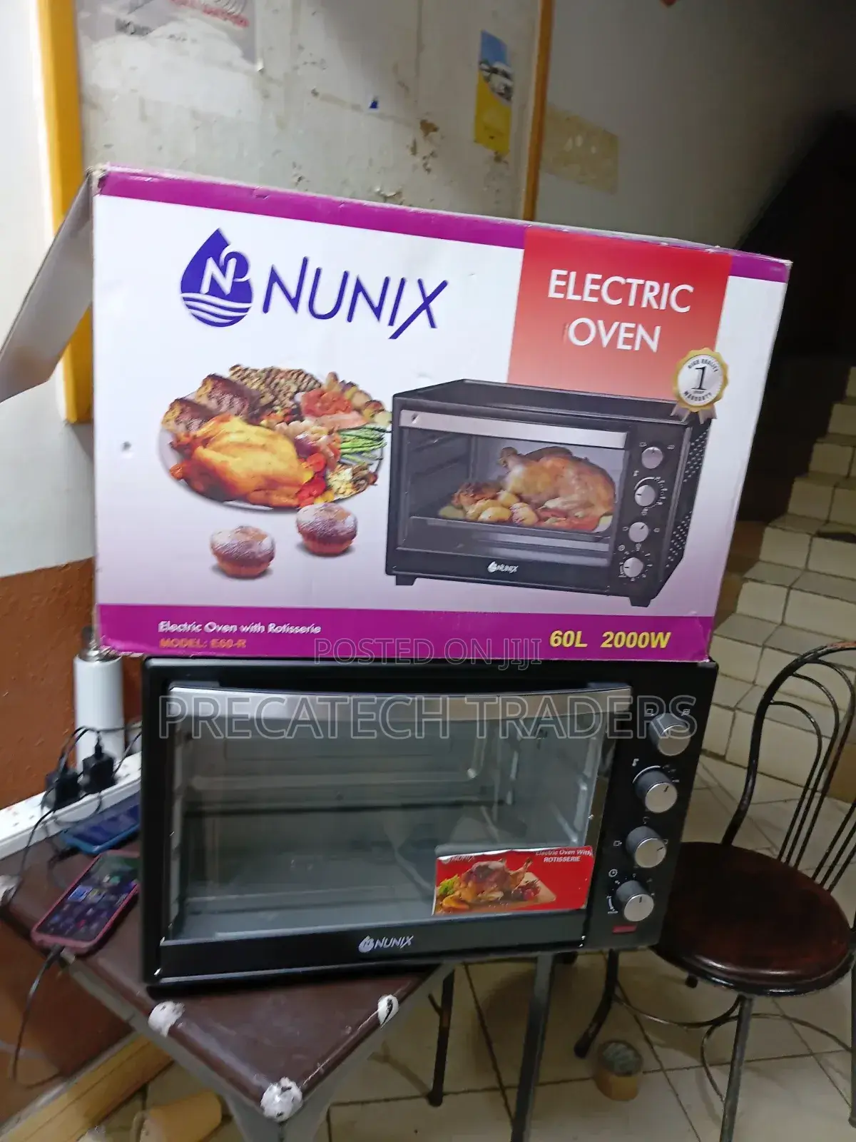 Nunix Countertop Electric Oven With Timer Rotisserie