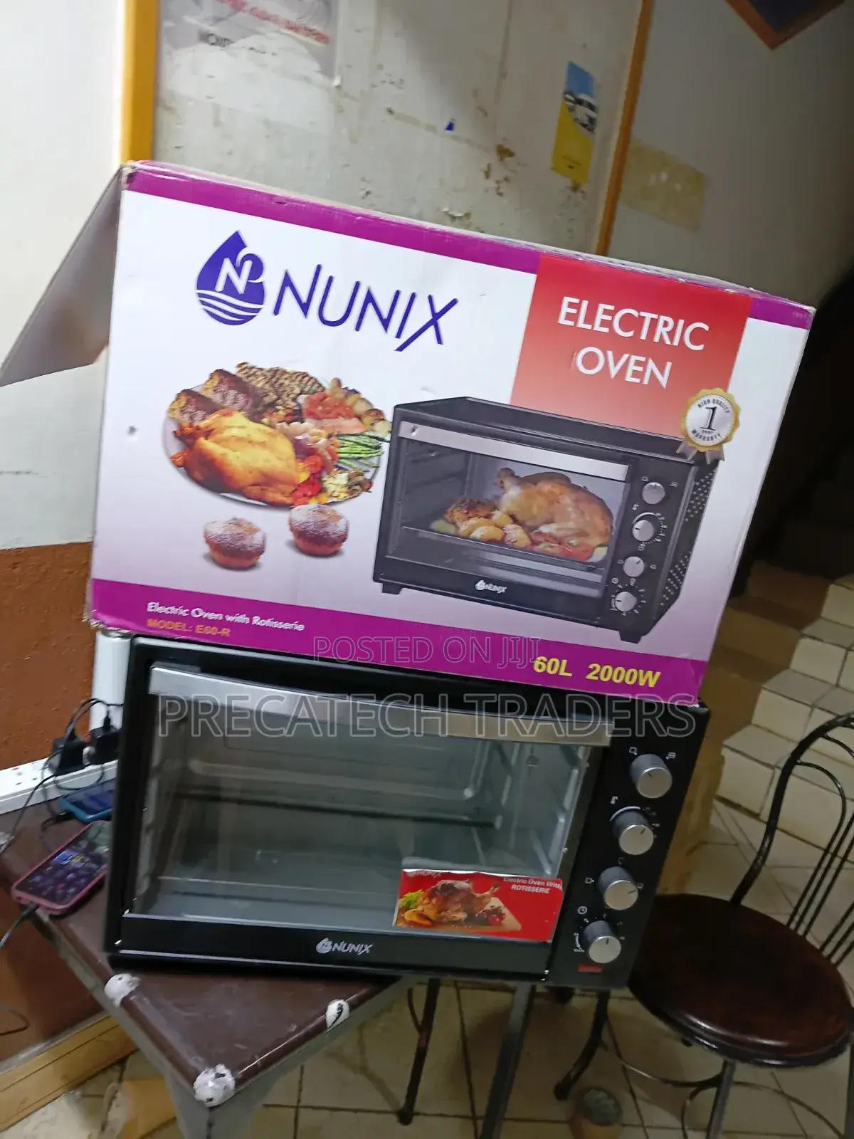 Nunix Countertop Electric Oven With Timer Rotisserie