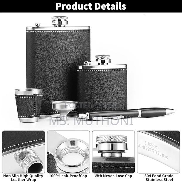 Premium Leather-wrapped Flask Men’S Gift Set - thumbnail 4