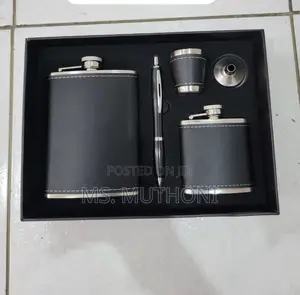 Premium Leather-wrapped Flask Men’S Gift Set