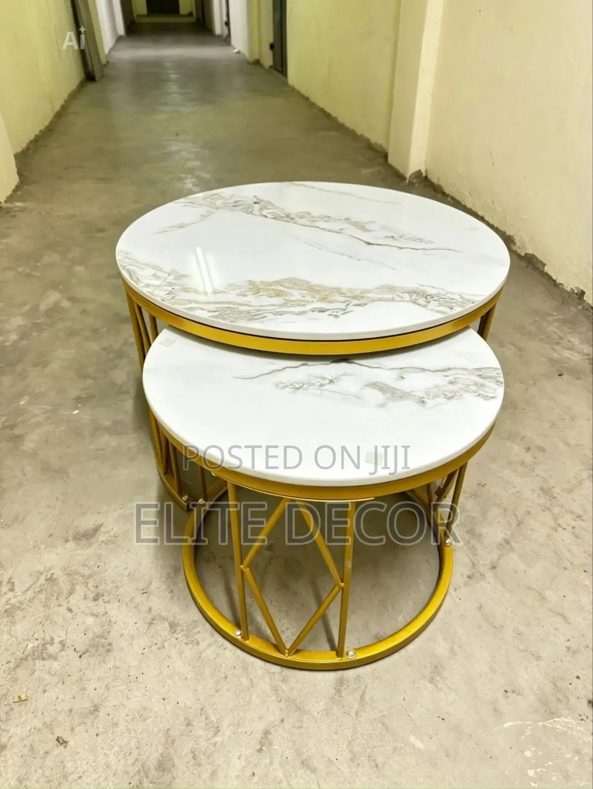Modern Luxury 2 in 1 Pure Marble Nesting Coffee Tables