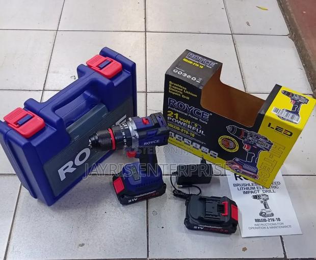 Royce Cordless Drill 21 Volts 2 Batteries and Charger Brushless