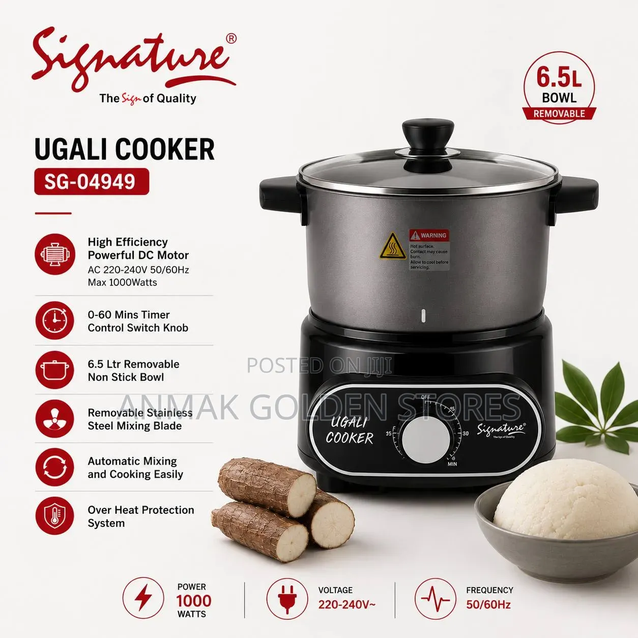 Signature 6.5l Ugali Cooker (1000w) Sg-04949