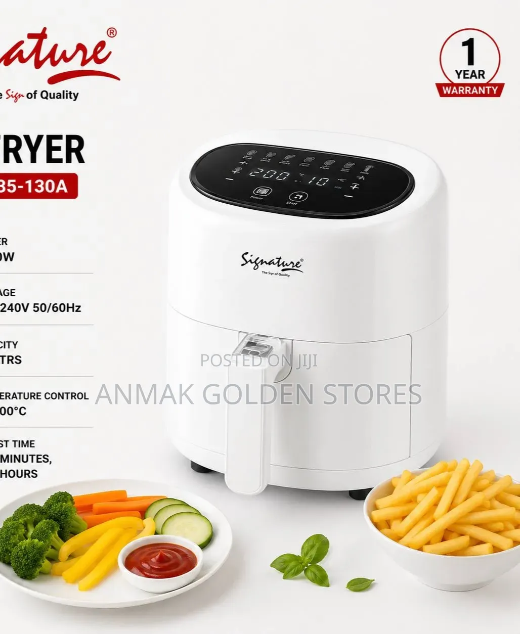 Signature 3.5 LTR Air Fryer (1300w)
Sg-Afw35-130a
