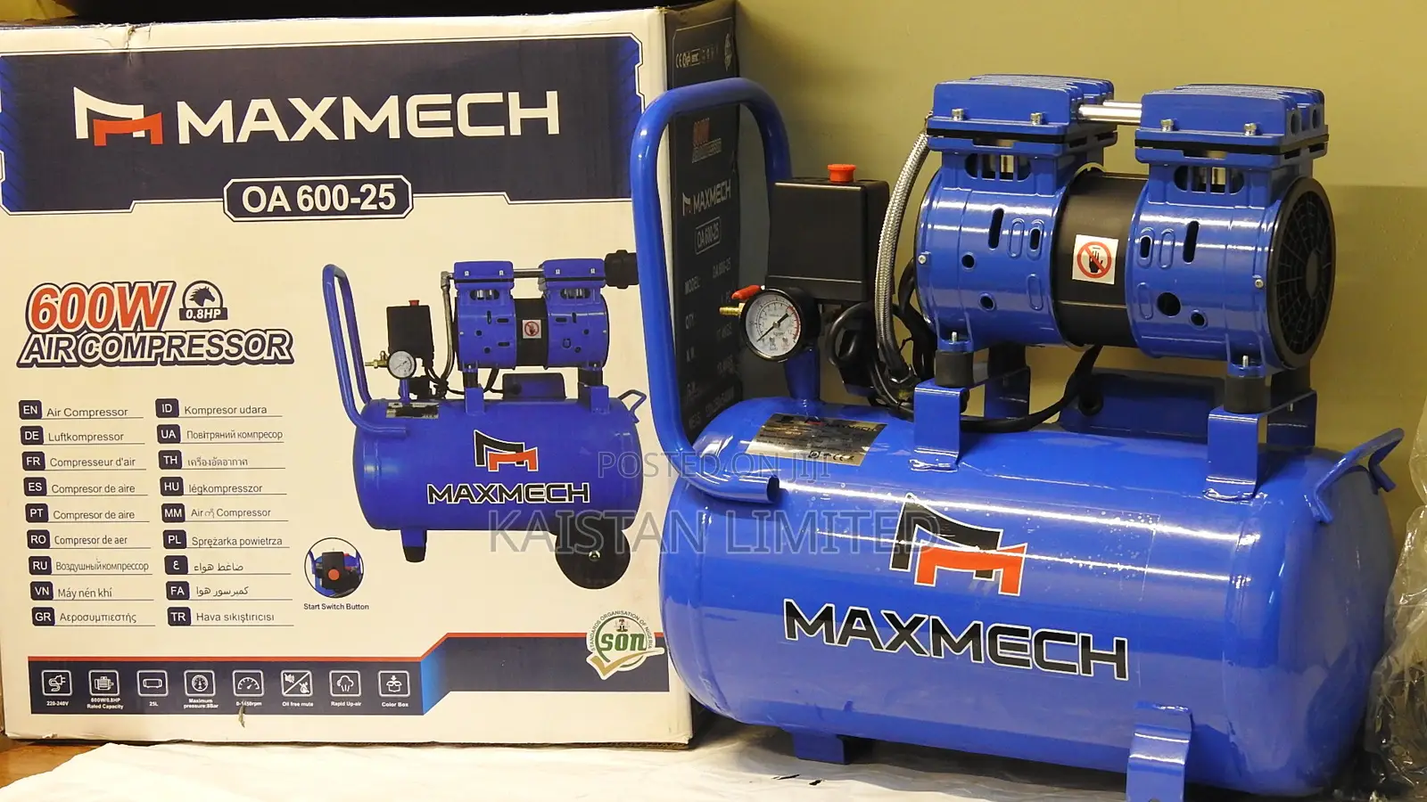 Maxmech 25-Litre Silent Air Compressor | 650w Powerful Electric Pump